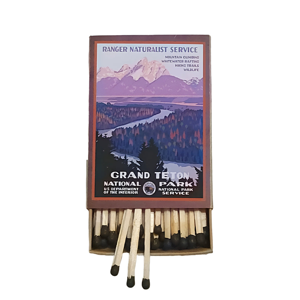 Grand Teton National Park Matchbox with 40 handcrafted matches inside