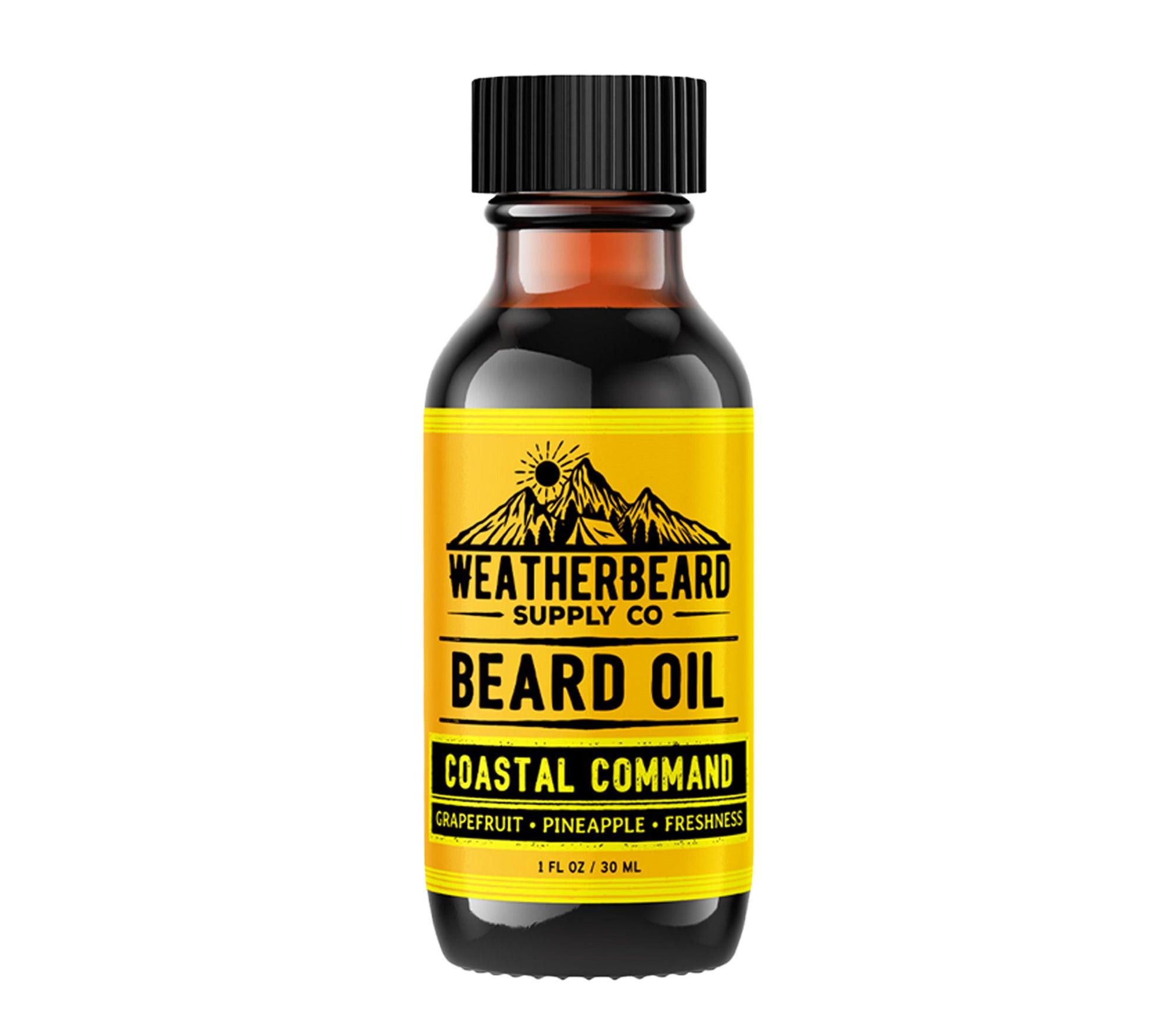 Weatherbeard Supply Co. 1oz Coastal Command Beard Oil – Grapefruit, Pineapple, Freshness Scent – Special Edition with Dan C Bearded