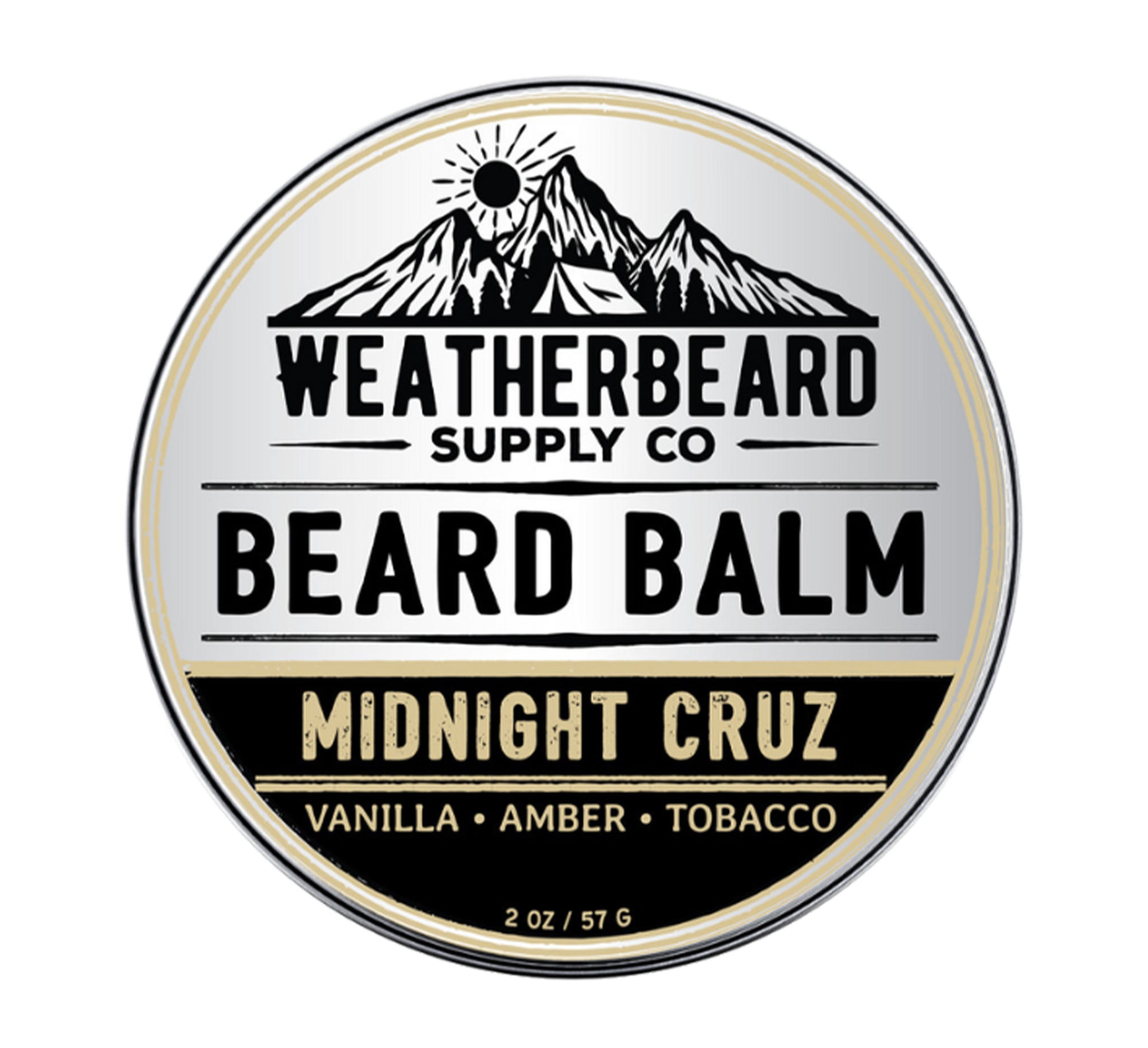 Weatherbeard Supply Co. 1oz Midnight Cruz Beard Balm – Vanilla, Amber, Tobacco Leaf Scent – Special Edition with J Cruz Healthy Bearded