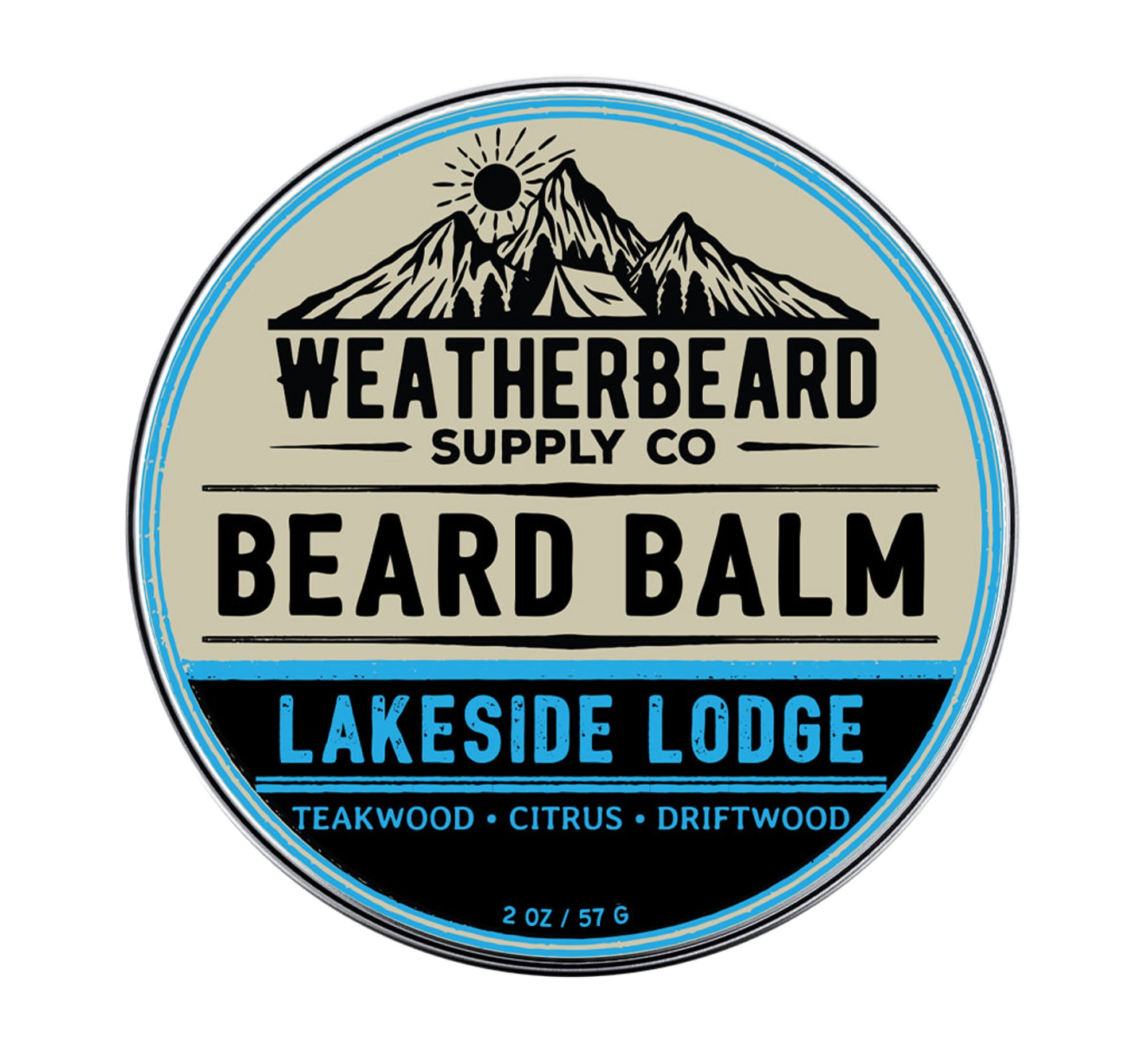 Weatherbeard Supply Co. 1oz Lakeside Lodge Beard Balm – Teakwood, Citrus, Driftwood Scent – Fresh, Nautical Fragrance for Beard Care