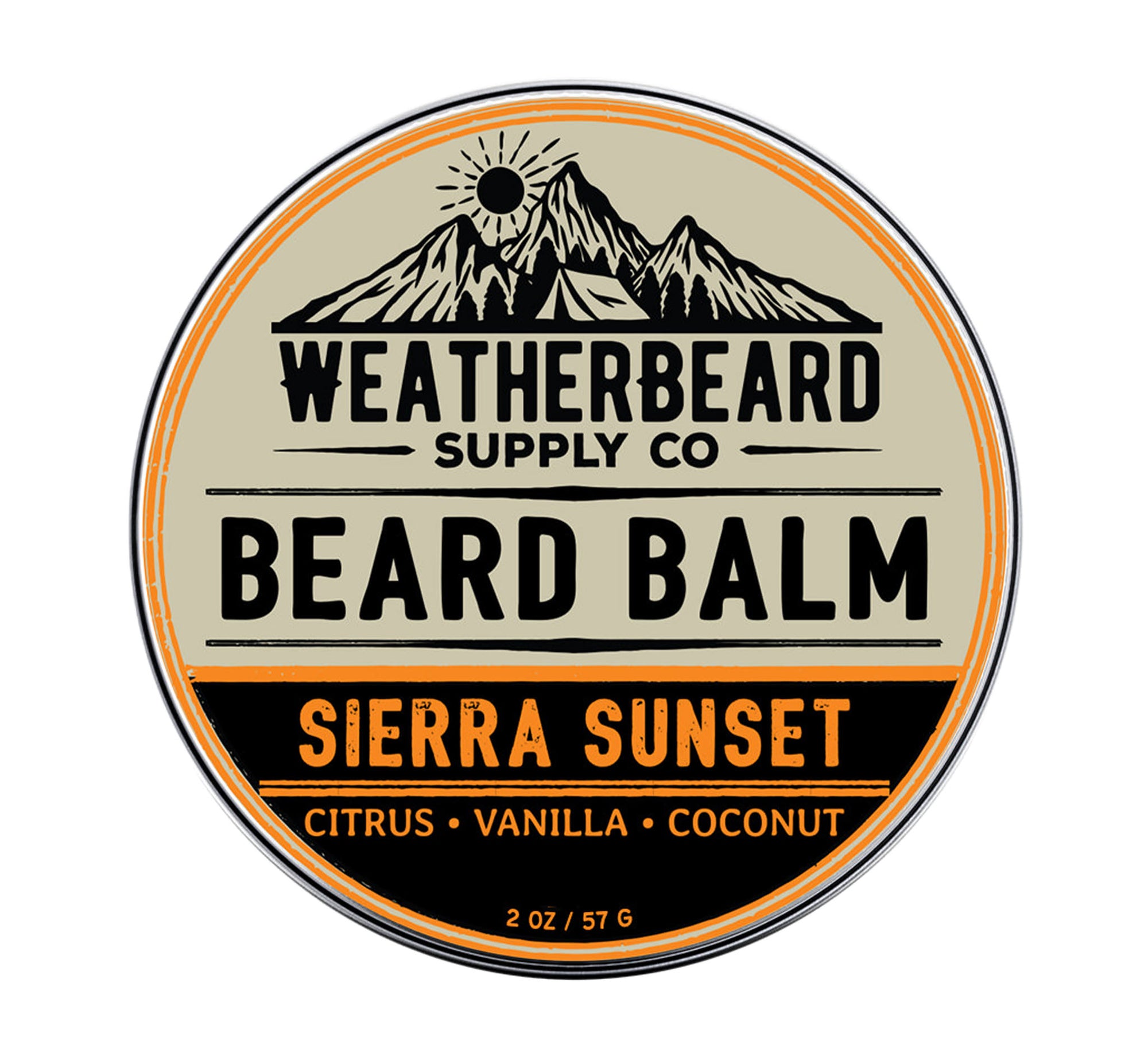 Weatherbeard Supply Co. 1oz Sierra Sunset Beard Balm – Citrus, Vanilla, Coconut Scent – Tropical Beard Balm for Hydration & Softness