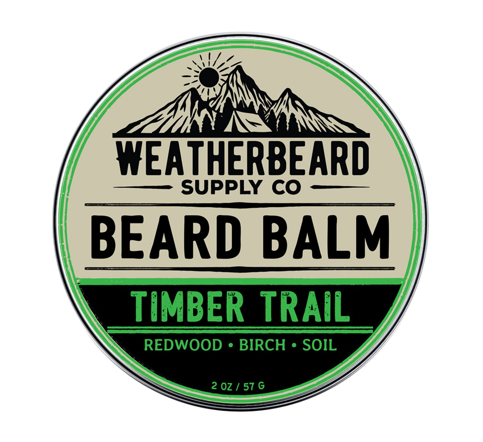 Weatherbeard Supply Co. 1oz Timber Trail Beard Balm – Redwood, Birch, Soil Scent – Earthy, Woodsy Beard Balm for Taming & Conditioning