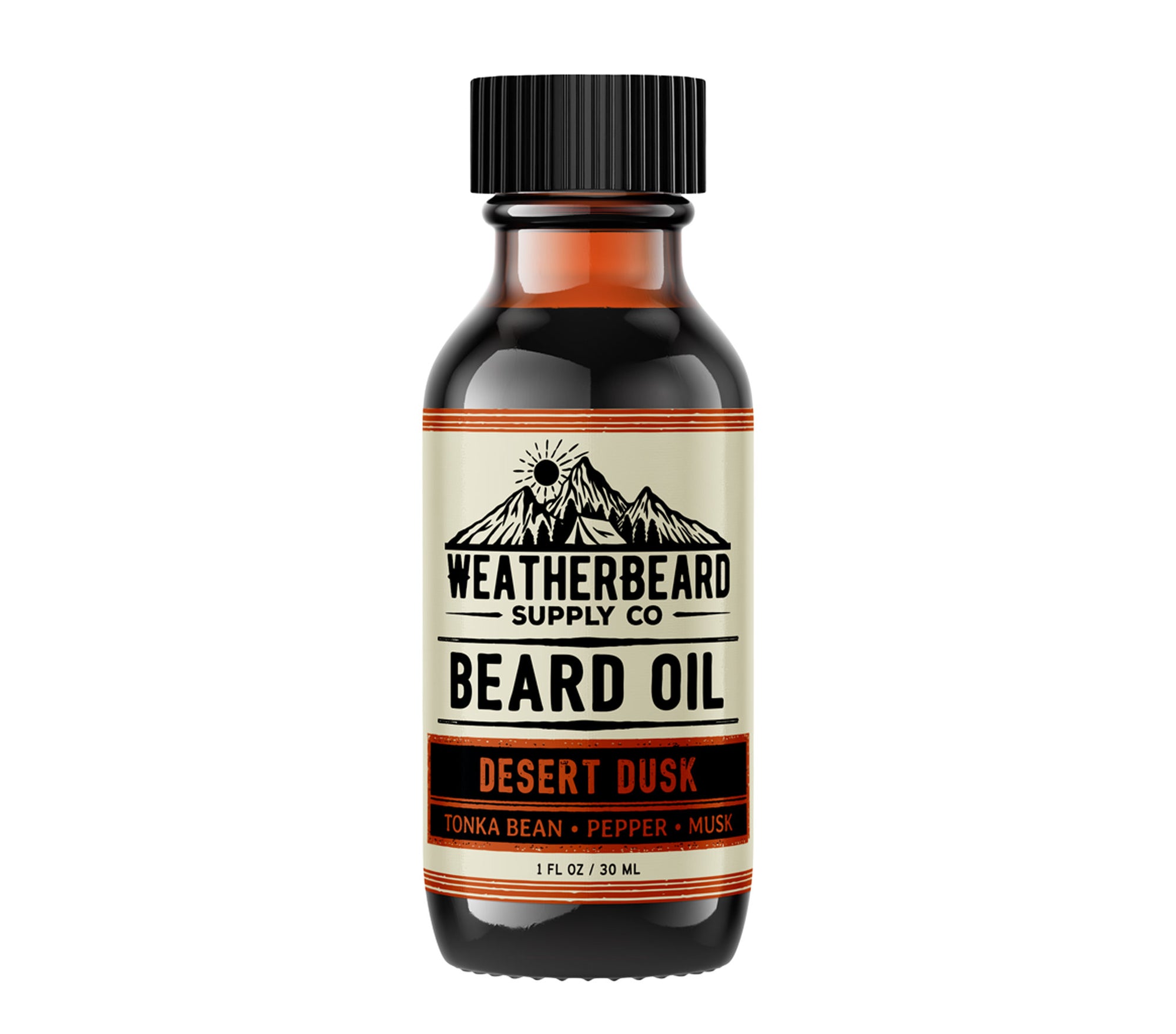 Weatherbeard Supply Co 1oz Desert Dusk Beard Oil – Tonka Bean, Pepper, Musk Scent – Softens and Nourishes Beard