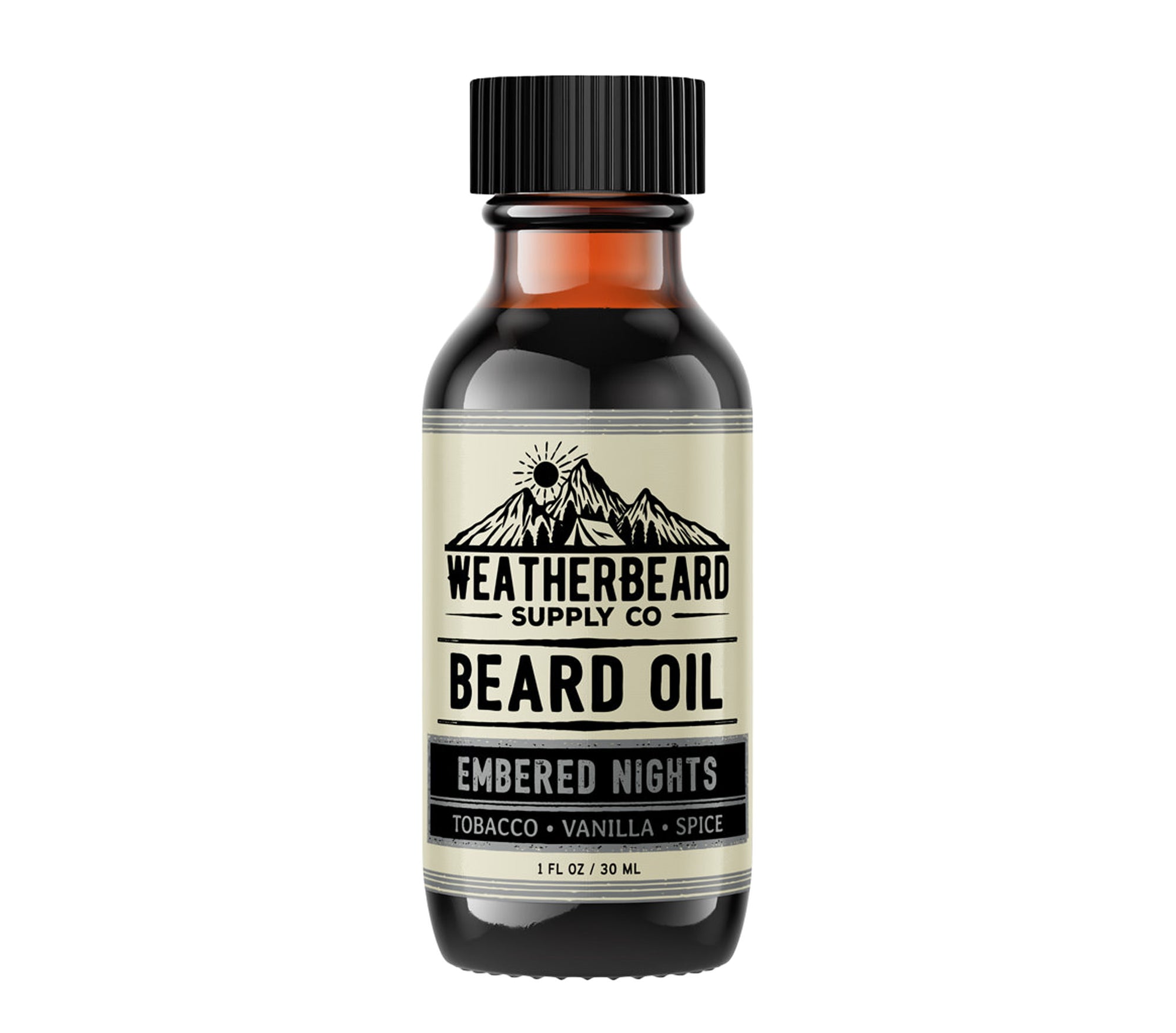 Weatherbeard Supply Co. 1oz Embered Nights Beard Oil – Tobacco, Vanilla, Spice Scent – Moisturizes & Reduces Beard Itch