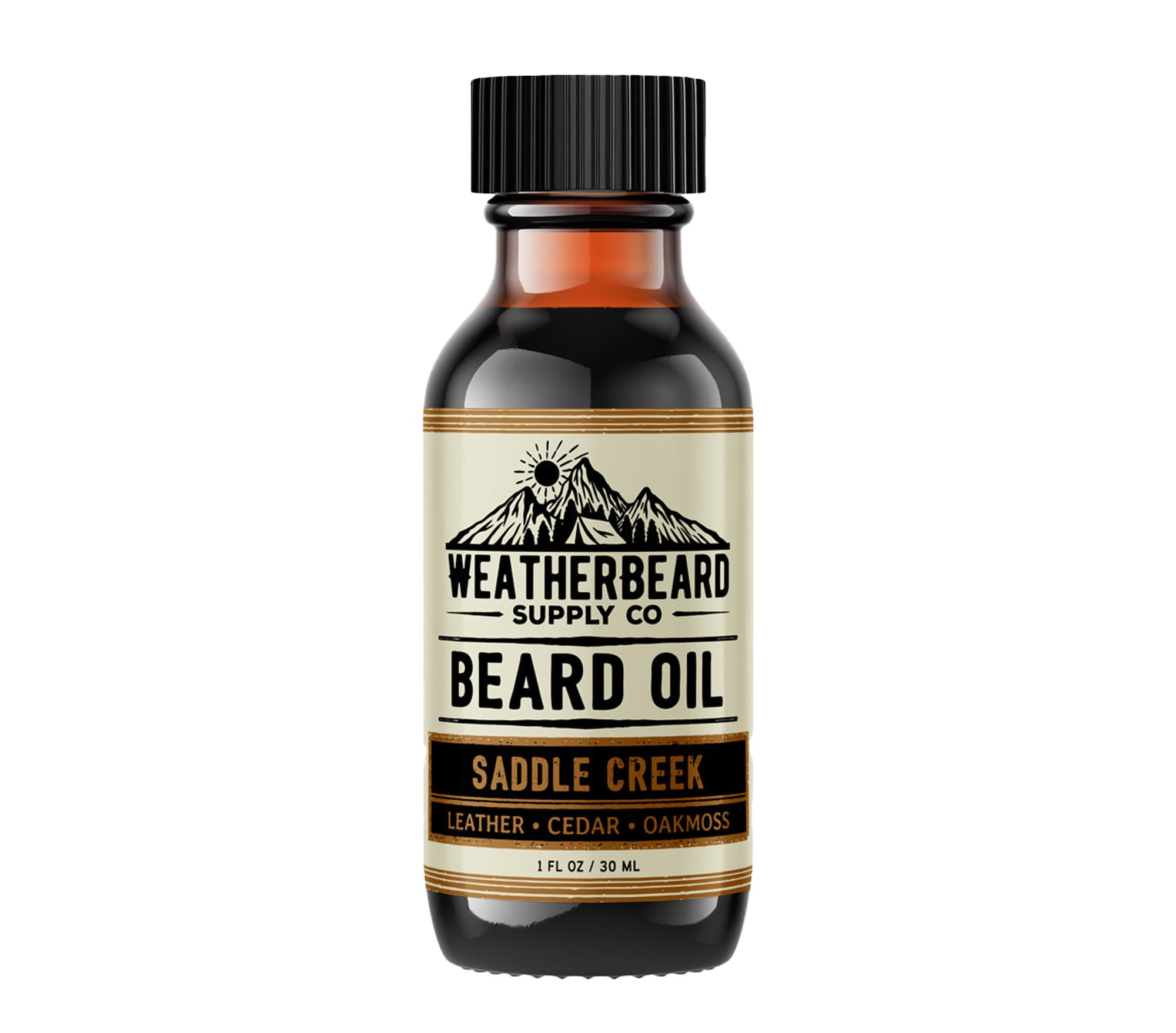 Weatherbeard Supply Co. 1oz Saddle Creek Beard Oil – Leather, Cedar, Oakmoss Scent – Bold & Rugged Beard Oil for Men