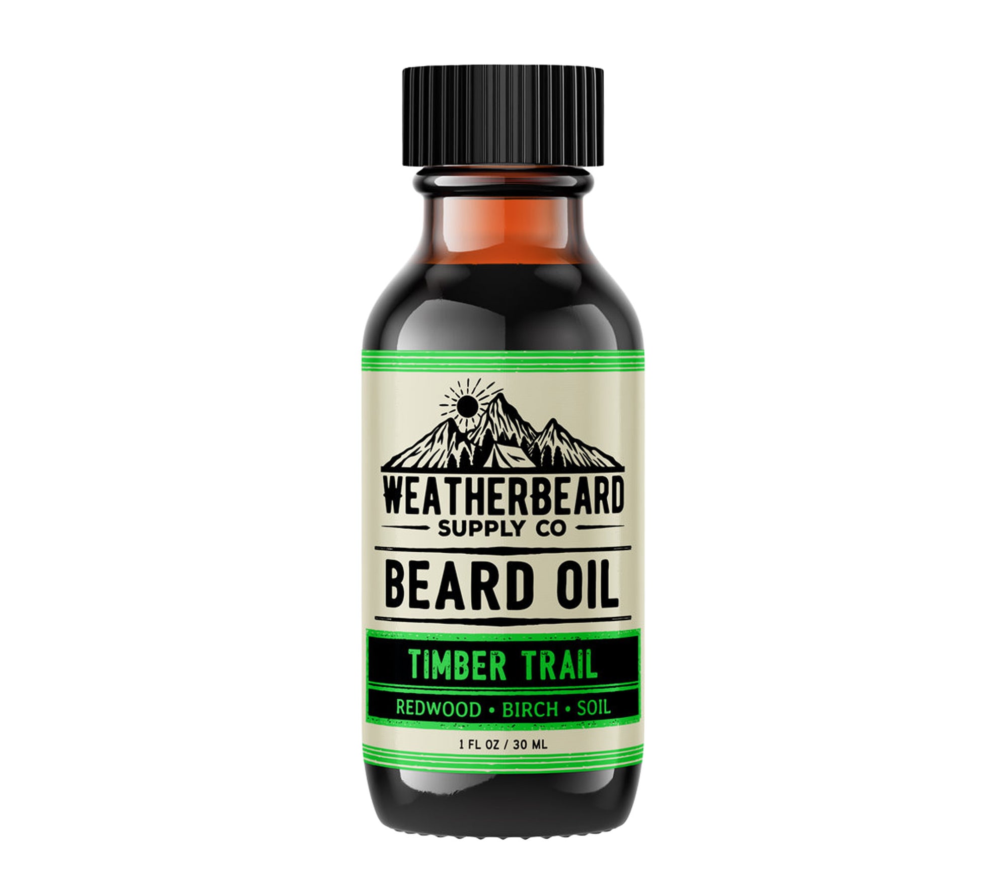 Weatherbeard Supply Co. 1oz Timber Trail Beard Oil – Redwood, Birch, Soil Scent – Earthy, Woodsy Beard Oil for Men