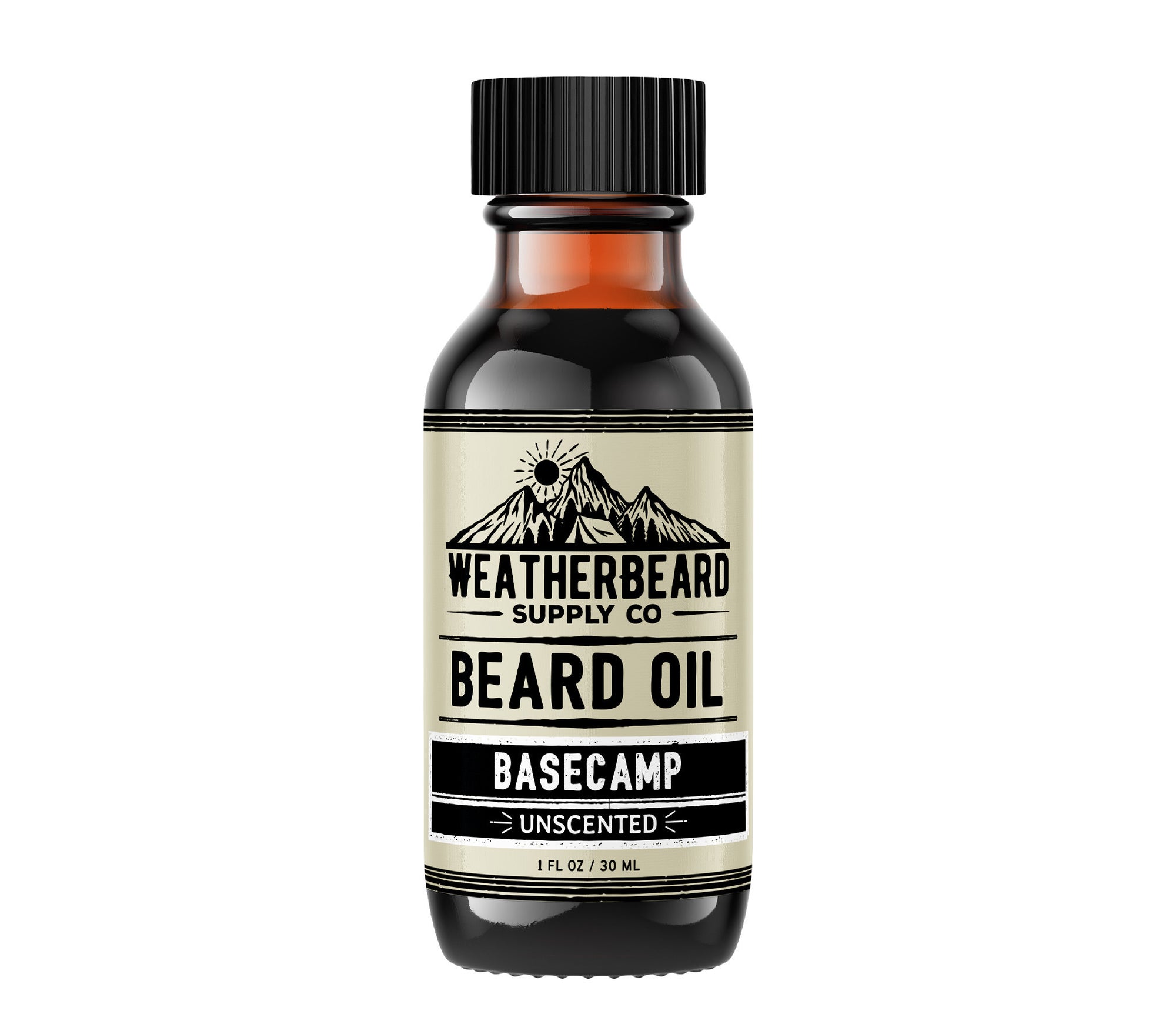 Weatherbeard Supply Co. 1oz Basecamp Unscented Beard Oil – Natural Beard Oil for Hydration & Beard Softness